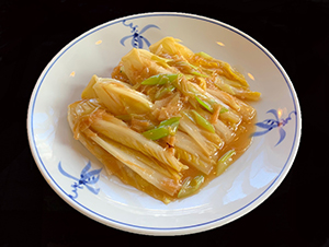 白菜と干し貝柱の醤油煮込み